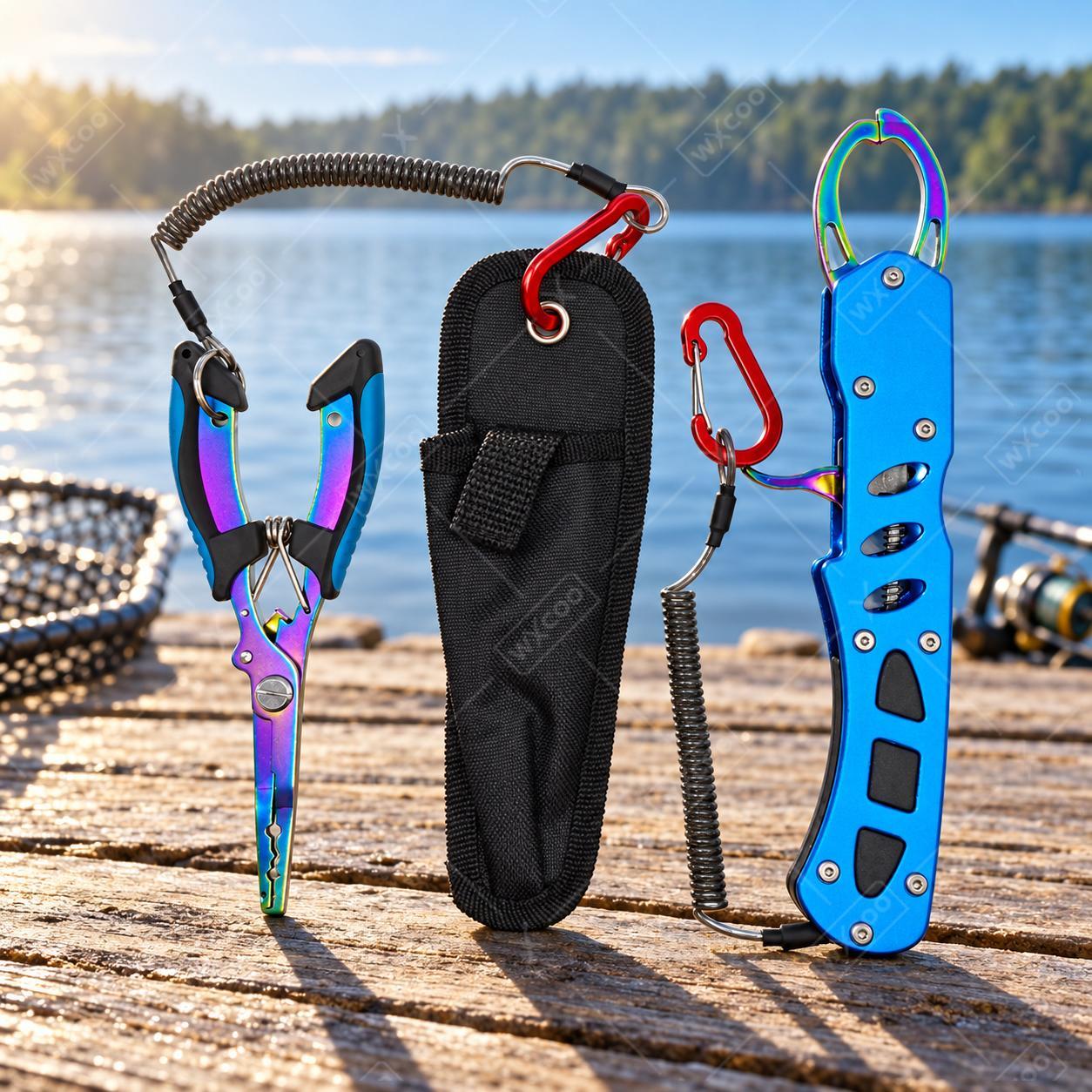 Fishing Hook Sharpener - كماشة صيد مطلية بالتيتانيوم الأزرق للاستخدام
