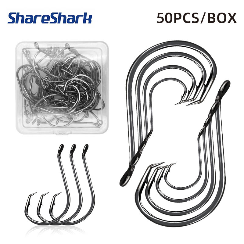 Fishing Hook Circle - ShareShark 50 قطعة/صندوق 7384 خطافات الأخطبوط