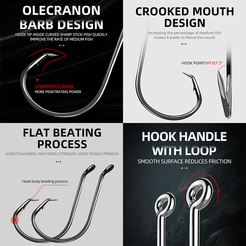 ShareShark 50 قطعة/صندوق 7384  - مراجعة Fishing Hook Circle وسعره
